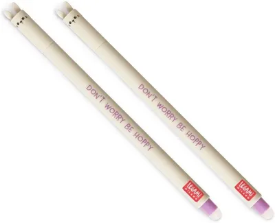 Produktbild von LEGAMI Löschbarer Gelschreiber Bunny Rabbit, thermoempfindliche Tinte, 0,7 mm Spitzendurchmesser, 15 cm Länge, violette Tinte (2 Stück)