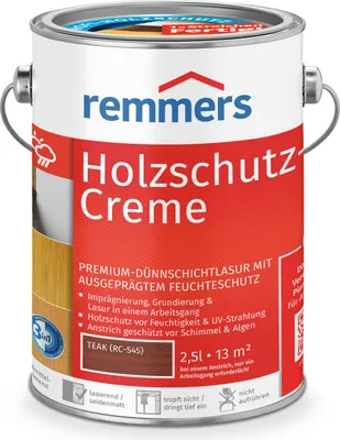 Produktbild von Remmers Holzschutz-Creme 3in1 teak (RC-545) 2,5 l, Holzlasur aussen