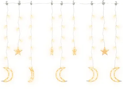 Produktbild von vidaXL Lichterketten Stern und Mond Fernbedienung 138 LEDs Warmweiß