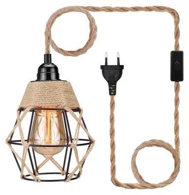 Hängeleuchte mit Stecker, Vintage, 1,8 m Kabel, industriell