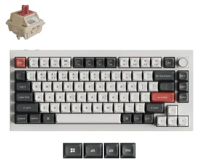 Produktbild von Keychron Q1 Ultra 8K 75 % Kabellose Mechanische Tastatur, Aluminium, 82 Tasten, 2,4 GHz/Bluetooth/kabelgebunden, ZMK-programmierbar QWERTY US - POM Switch - Red