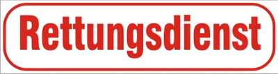 Produktbild von INDIGOS UG - Magnetschild "Rettungsdienst" 30 x 8 cm - Magnetfolie für Auto / LKW / Truck / Baustelle / Firma
