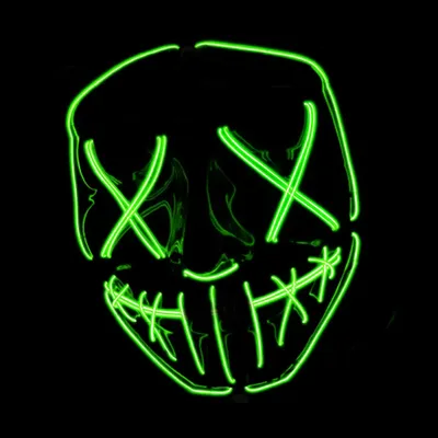 Produktbild von Original Cup The Purge® LED Maske | American Nightmare Grün | | Hartplastik | 3 Blinkmodi | LED Maske | Cosplay | Halloween | Neon | 100% Horror | 100% Spaß