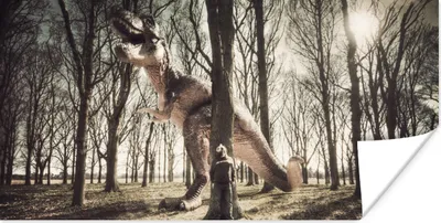 Produktbild von MuchoWow® Poster Dinosaurier - Wald - Baum 40x20 cm - Poster für die Wand - Poster Schlafzimmer