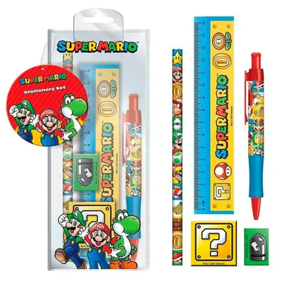 Produktbild von Super Mario Bros. Schreinset mit Notizbüchern, Bleistiften, Aufklebern
