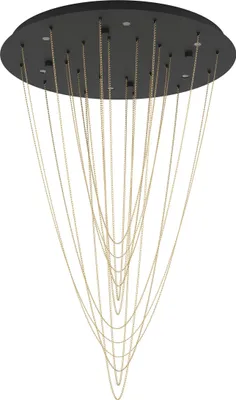 Produktbild von EGLO LED Pendellampe Trepuco, elegante Pendelleuchte, Hängeleuchte aus Metall in Schwarz und Gold, Hängelampe warmweiß, Ø 58 cm