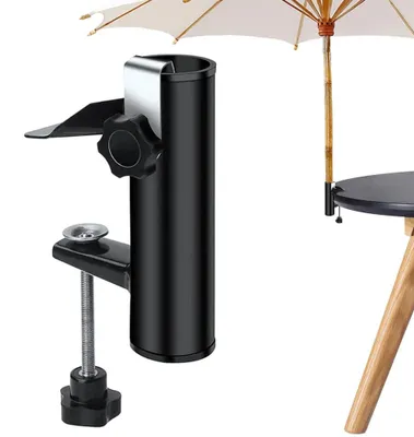 Productafbeelding van Parasolstandaard - Metaal - Beugel voor parasol - Verstelbaar - Voor plaatsing op een bureau - Afstandsringen voor stangdiameters van 19–38 mm