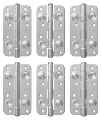 Sicherheitsscharniere, 6er-Set, Stahl, 150 x 82 x 3 mm, schwarz