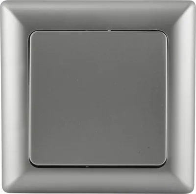 Produktbild von Unitec Aus-Wechselschalter mit Rahmen silber, Serie Genua