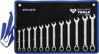 Produktbild von Brilliant Tools Ratschenringschlüssel-Satz, 12-tlg., umschaltbar, 8 - 19 mm