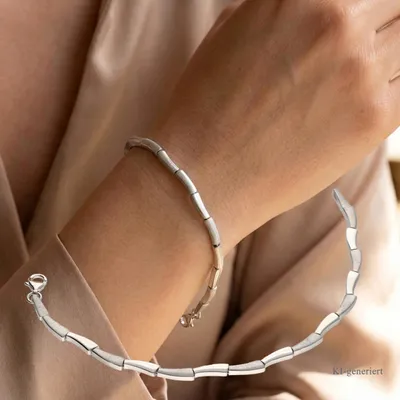 Produktbild von Armband Armkette echt Silber 925 Sterlingsilber rhodiniert 19 cm lang