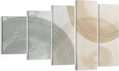 Produktbild von Bild auf Leinwand - Leinwandbild - 5 Teile - Aquarell Räder Pastell - 100x60cm - Wand Bild - Wanddeko - Wandbilder - Leinwanddruck - Bilder - Wanddekoration - Leinwand bilder - EG100x60-4842