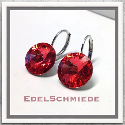 Produktbild von Edelschmiede925 Ohrhänger (Stift = Titan) Swarovski Kristall 12 mm