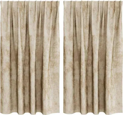 Image de vidaXL Rideaux en velours avec tringles 2 pièces Crème 140 x 140 cm Velours