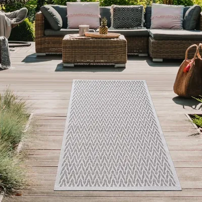 Image de Tapis Beige Crème pour l'intérieur et l'extérieur résistant facile d'entretien moderne Taille - 80 x 150 cm
