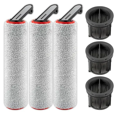 Ersatz-Rollenbürsten + HEPA-Filter für H14 Pro, 3+3 Stück