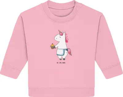 Produktbild von Mr. & Mrs. Panda Organic Baby Pullover Einhorn Muffin 6. - 12. Monat - Baumwolle Pink - Geschenk, Kekse, Bullover, Unicorn, Geburtstag, Geburtstagsgrüße, Backen