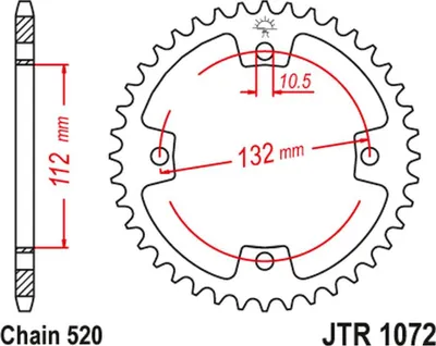 Obrázok produktu pre Reťazové koleso JT 520 36T JTR1072.36