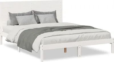 Produktbild von vidaXL Massivholzbett Extra Lang ohne Matratze Weiß 140x220 cm