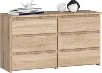 Produktbild von Komoda AKORD CL100 Dąb Sonoma 100 cm 6 szuflad kolor Dąb Sonoma mat 100x35x57 cm