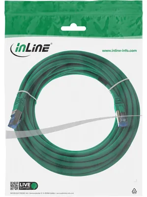Produktbild von InLine Patchkabel, S/FTP (PiMf), Cat.6A, halogenfrei, grün, 7,5m, 7,5 m, Cat6a, S/FTP (S-STP), RJ-45, RJ-45, Grün