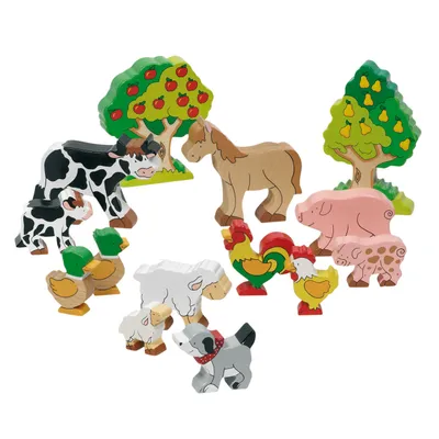 Image de Goki Houten Boerderij Dieren, 14st.