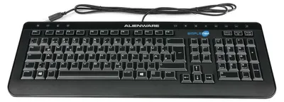 Obrázok produktu pre Klávesnica Dell Alienware Slim, USB, rozloženie QWERTZ (nemecké), káblová, s multimediálnymi funkčiami