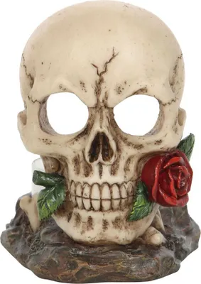 Produktbild von Something Different - Teelichthalter, Schädelrose SD5339 (Einheitsgröße) (Weiß/Rot/Braun)