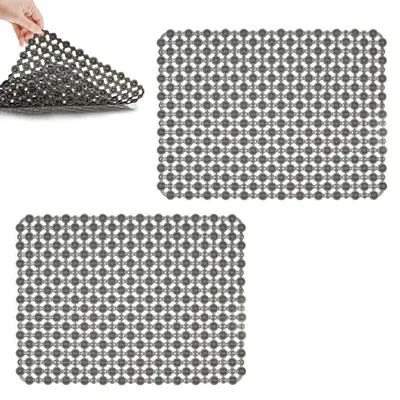 Spoelbakmat 40x30 cm, 2 Stück, schwarz, für Küchenspülen