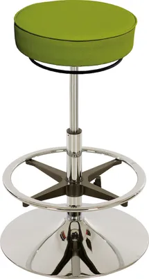 Produktbild von Drehhocker Indianapolis High | Sitzhöhe 58-83cm | Ø 50cm | Tragfähigkeit 110kg | Kunstleder-Sitz | Verchromter Stahltellerfuß mit Fußring | Limone