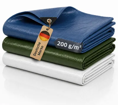 Produktbild von NOOR Abdeckplane SUPER - 200g/m² - 10x12 m - Blau - Gewebeplane mit Ösen - wasserdichte Plane für Heim & Garten - UV-resistent & wetterfest