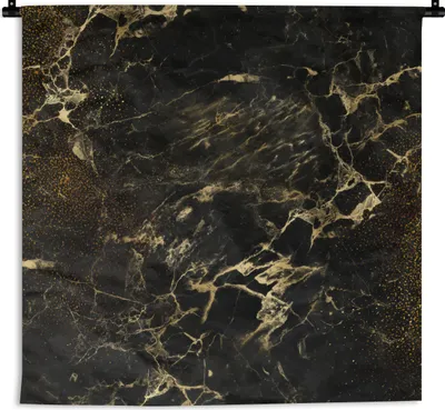 Produktbild von MuchoWow® Wandteppich Wandbehang Gold - Schwarz - Luxus - Vintage 60x60 cm Tapisserie Dekoration Wandtuch - Dekorationen - Wand Decke