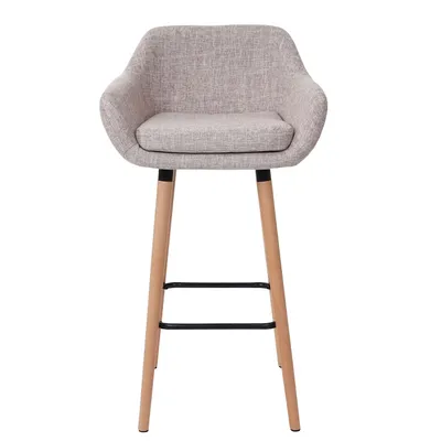 Obrázek produktu pro sada 2 barových stoliček Malmö T381, barová stolička  textil, krémově šedá