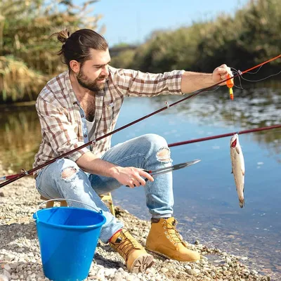 Gebogene Angelzange 28 cm mit Hakenöffner und Anglerhandschuh für Raubfische