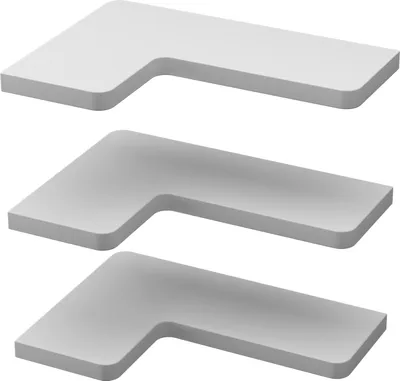 Immagine prodotto di Mensola ad angolo Vicco Curva Bianco 40.5 x 2.5 cm Set di 3, Model 53016