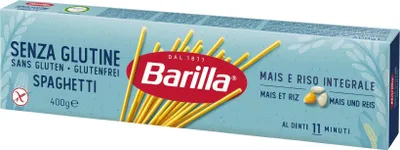 Produktbild von Barilla Pasta Nudeln Glutenfreie Spaghetti aus köstlichem Mais und Reis – perfekt für Menschen mit Zöliakie oder Glutenunverträglichkeit, (12 x 400 g)