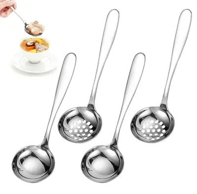 4er-Set Suppenlöffel Edelstahl 20 cm Servierlöffel