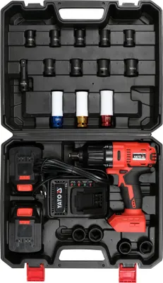 Zdjęcie produktu dla Yato YT-82807, Sterownik udarowy, Uchwyt pistoletowy, 1/2", Uchwyt szybkomocujący, Czarny, Czerwony, Bezszczotkowy