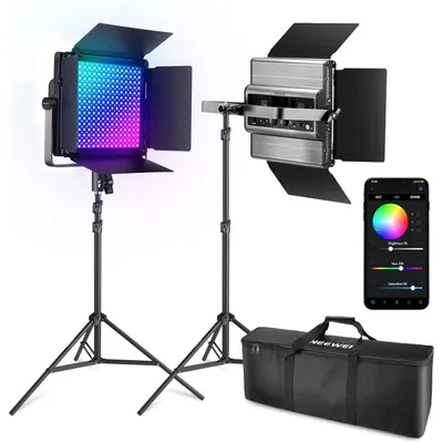 Produktbild von Neewer 2er-Set RGB1200 Fotolicht, 480x RGB LED, 60W
