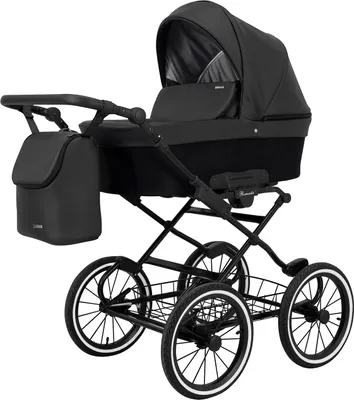 Produktbild von Kinderwagen ROMANTIC Babywagen Babyschale Kinder Wagen Set 1 in 1 (kolor, Rahmenfarbe: schwarz eco schwarz Rahmen)