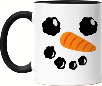Produktbild von Schneemann Emaille Tasse Schwarz Winter Winterzeit Dezember Kälte Weihnachten Advent Snow