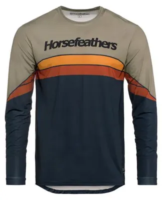 Produktbild von Horsefeathers Quantum Ls Fahrradtrikot (Indigo/Taupe) - XXL