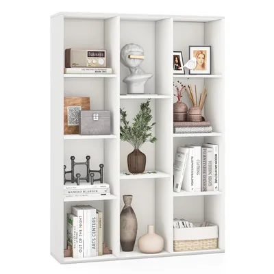 Zdjęcie produktu dla Regał COSTWAY z 11 przegrodami, regał, półka w kształcie sześcianu, półka stojąca 74x24x106cm, biały
