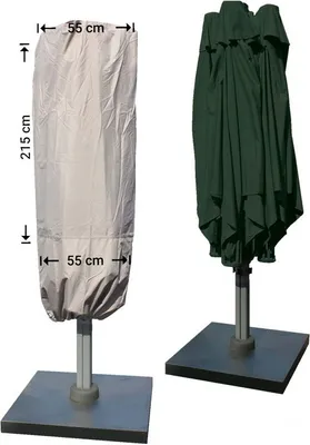 Produktbild von Raffles Covers Abdeckung für P6 Terrasse Sonnenschirm mit 4 Bespannungen H: 215 | Atmungsaktiv | Wasserdicht | UV-beständig