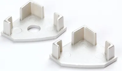 Produktbild von Endkappen für Eck-Aluminium Profile 1050 2 Stück Endstücke für LED Strip Schienen bis B12mm, eckig, weiß