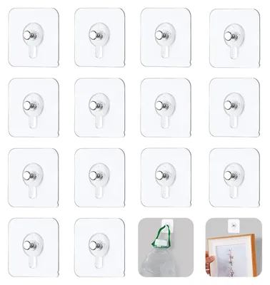 Produktbild von 14 selbstklebende Aufhängehaken für Bilder, transparente Aufhängehaken, kein Bohren erforderlich, selbstklebende Aufhängehaken für Gemälde, Fotos, Poster und dekorative Bilder