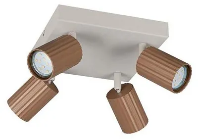 Immagine prodotto di Plafoniera, metallo, caffè, marrone, 4 luci, GU10, L20cm
