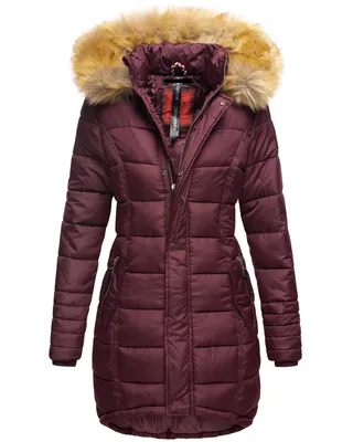 Produktbild von Navahoo PAPAYA Damen Winter Jacke Steppjacke Mantel Parka Kapuze Warm Gefüttert Bordeaux Gr. 36- S