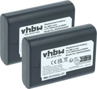 Produktbild von vhbw 2x Akku kompatibel mit Leica M8, M8.2, M9, M9-P, M-E Kamera (1800 mAh, 3,7 V, Li-Ion)