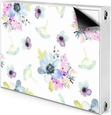 Produktbild von Magnet Heizkörper-Abdeckung Verkleidung Abdeckung Heizkörperabdeckung 90x60 cm  - Lilane Blumen
